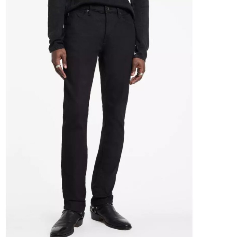 JOHN VARVATOS Slim Straight Bowery Jeans NWT 33 Black Denim